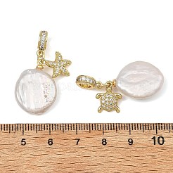 Messing mikro pflastern klare kubik zirkonia europäische baumeln charme&nbsp;PALLOY-JF05895-02