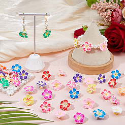80pcs handgefertigte Fimo 3d Blume Plumeria Perlen&nbsp;CLAY-DC0001-18B