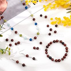 Mogano naturale fili di perline ossidiana&nbsp;G-AR0001-49