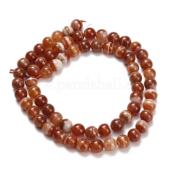 Brins de perles d'agate à bandes naturelles&nbsp;G-L642-B04-6mm