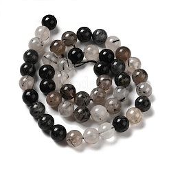 Natur schwarz Rutilquarz Perlen Stränge&nbsp;G-R446-8mm-37-01