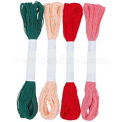 4 Strang 4 Farben 6-lagiges Baumwollstickgarn&nbsp;EMBR-WH20001-003B