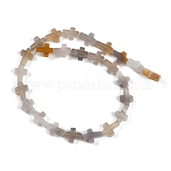 Chapelets de perles en agate grise naturelle&nbsp;G-I369-A19-02