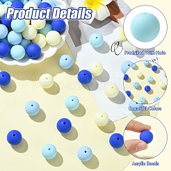 Perles en acrylique opaque de style caoutchouté&nbsp;LS-MACR-CJC0009-02D