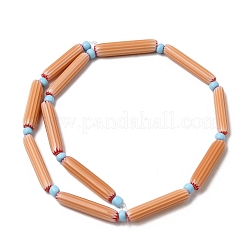 Perles chevron en fil de verre faites à la main&nbsp;LAMP-Z019-01-01M
