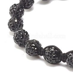 Funkelndes geflochtenes Perlenarmband aus Strass mit Kugeln für Frauen&nbsp;BJEW-JB07703-05