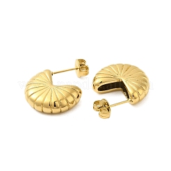 Pendientes de botón en forma de abanico de acero inoxidable 304 para mujer&nbsp;EJEW-U020-07G
