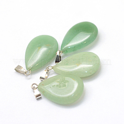 Pendenti in avventurina verde naturale a goccia&nbsp;G-Q368-24