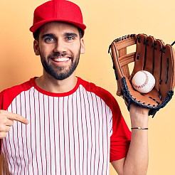4 Satz 4 Farben Legierung Baseball geflochtene Perlen Armbänder Set&nbsp;BJEW-AN0001-40