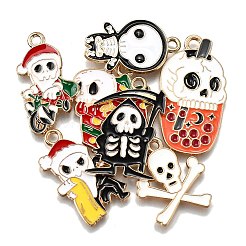 7 pendentifs en alliage émaillé sur le thème de Noël&nbsp;ENAM-FP0002-98