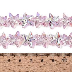 Chapelets de perles en verre transparent électrolytique&nbsp;EGLA-Q136-01A-11