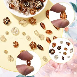 100 set di perline acriliche intrecciate in metallo dorato&nbsp;OACR-SC0002-44