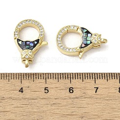 Fermagli per artiglio in zircone chiaro con zirconi in ottone micro pavimentato&nbsp;KK-K385-009G