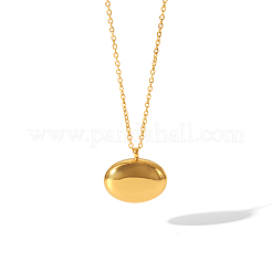 Colliers pendentifs ovales tendance en acier inoxydable 304 pour femmes&nbsp;BL8928-2