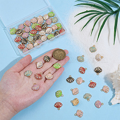 70 pièces 7 couleurs pendentifs en émail en alliage de zinc&nbsp;ENAM-PH0003-23