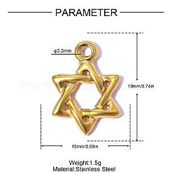 Pendentifs en acier inoxydable 304&nbsp;STAS-OY015-67G