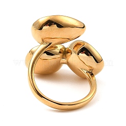 Anillos abiertos con forma de lágrima y vidrio cuadrado&nbsp;RJEW-G289-01G-07