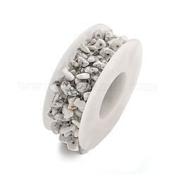 Catene in acciaio inossidabile 304 con maglie in scaglie di howlite naturale&nbsp;CHS-G038-09P-08
