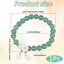 Bracelet à breloques composé de 1 pièce d'aventurine verte naturelle&nbsp;BJEW-BM0001-04