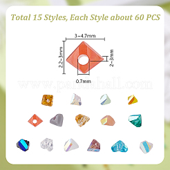 900 pièces 15 styles de brins de perles de verre galvanoplastie&nbsp;EGLA-GA0001-34