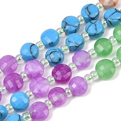 Hilos de cuentas de jade blanco natural teñido&nbsp;G-Z135-B07