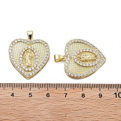 Pendentifs avec zircon cubiques à micro-pavés en laiton&nbsp;KK-Q006-22G-02