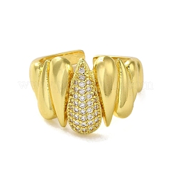 Latón con anillos de circonita cúbica&nbsp;RJEW-B057-01G-02