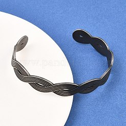 Geflochtene Wellenarmreifen aus chirurgischem Edelstahl 316&nbsp;BJEW-C125-02AS