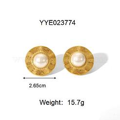 Set di orecchini a bottone rotondi in acciaio inossidabile 304 in stile cinese vintage e anelli a polsino per donna&nbsp;ZU7314-1