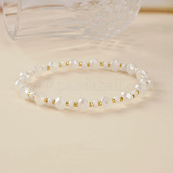 Sets aus elastischen Armbändern mit Kreuzherz aus Naturmuscheln&nbsp;XW5962