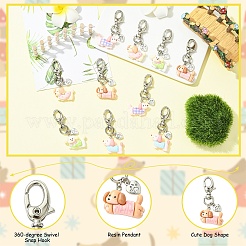 10 pendentif décoratif en résine représentant un chien&nbsp;HJEW-YW00306