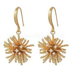 Orecchini pendenti in ottone micro pavé di zirconi cubici trasparenti per donna&nbsp;EJEW-JE07502