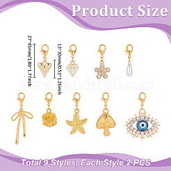 18 pendentif décoratif en alliage et plastique ABS&nbsp;HJEW-UN00109