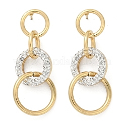 Boucles d'oreilles pendantes en acier inoxydable 304 avec anneau en argile polymère&nbsp;EJEW-V004-03G-01