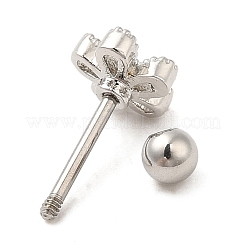 Messing Micro Pave klare Zirkonia Ohrstecker&nbsp;LS-EJEW-L265-02P