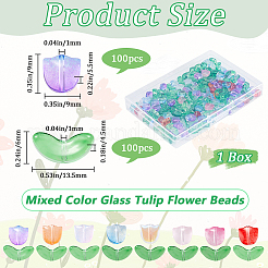 200 Stück 2 Stile sprühlackierte transparente Glasperlen&nbsp;GLAA-SP0001-08