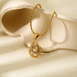 Collier pendentif en forme de larme avec anneau&nbsp;WGE593C-01