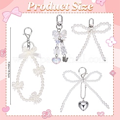 4 stücke 4 arten bowknot kunststoff anhänger dekoration&nbsp;HJEW-SZ0001-39