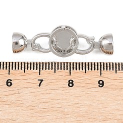 Messing Micro Pave klare Zirkonia Falte über Verschlüsse&nbsp;KK-U059-63P