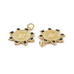 Sol latón micro pavé colgantes de circonita cúbica negra&nbsp;KK-G435-32G