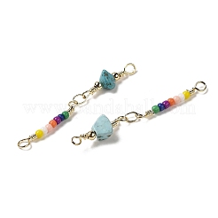 Verbindungsanhänger aus natürlichem Türkis und Glas&nbsp;KK-P242-29G