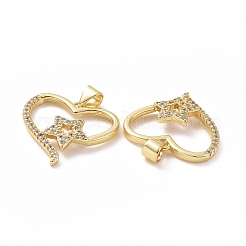 Pendenti in zirconi cubici trasparenti in micro pavè di ottone&nbsp;ZIRC-F134-04G
