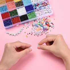 16 Farben 8/0 runde Saatperlen aus Glas&nbsp;DIY-YW0002-06