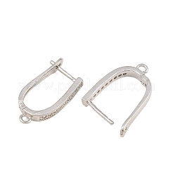 Messing micro pave zirkonia hoop ohrring Zubehör&nbsp;CU-CBAB5B4-09P