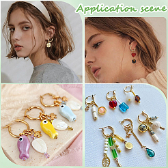 30 pieza de pendientes de aro de latón&nbsp;KK-SC0008-14