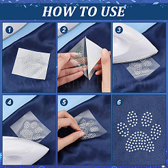 Hotfix-Strass aus Glas mit Pfotenabdruck&nbsp;DIY-WH0453-71B-01