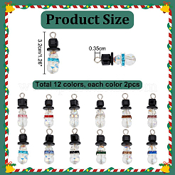 24pcs pendentifs en verre à facettes 12 couleurs&nbsp;PALLOY-PH01807