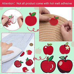 20 Stück 5 Stile Apfel Polyester Stickgarn zum Aufbügeln/Aufnähen von Patches&nbsp;PATC-PH0001-58