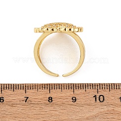 Bagues de manchette réglables en laiton avec micro pavé de zircones cubiques pour femmes&nbsp;RJEW-B139-08G-01