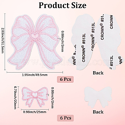 12 Stück Polyester-Flicken mit Schleife in 2 Stilen zum Aufbügeln/Aufnähen&nbsp;DIY-CY0001-15